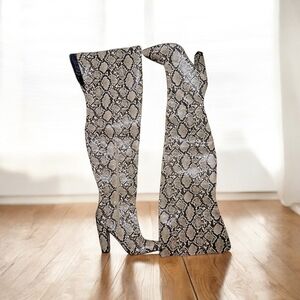 Snakeskin Over-the-Knee Boots